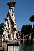 The 'Canopus' Canal in Hadrian's villa at Tivoli. The caryatids were adapted from those of the Erechtheum of Athens. 